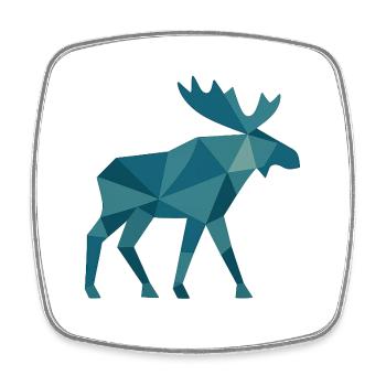 Geometric moose in polygon style - Square fridge magnet - white - Front