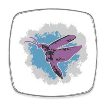 Motif de vol papillon aquarelle - Magnet carré - blanc - Devant