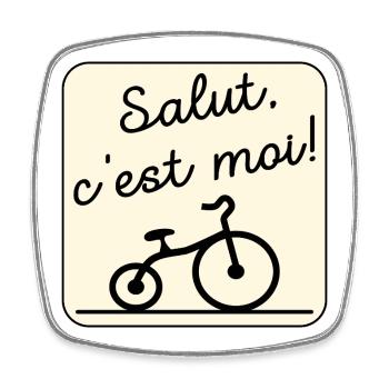 Hallo Fahrrad Kinderfahrrad - Viereckiger Kühlschrankmagnet - Weiß - Vorne