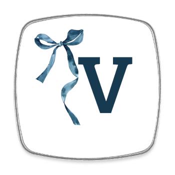 Geschenkidee Monogram V - Viereckiger Kühlschrankmagnet - Weiß - Vorne