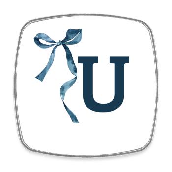 Monogram U Gift Idea - Square fridge magnet - white - Front