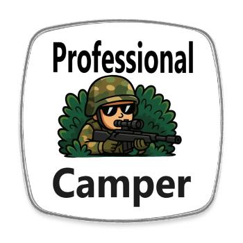 Professional Gamer Camper - Viereckiger Kühlschrankmagnet - Weiß - Vorne