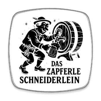 Das Zapferleschneiderlein – Lustiges Bier T-Shirt  - Viereckiger Kühlschrankmagnet - Weiß - Vorne