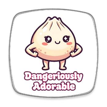 Illustration de boulette féroce mignonne - Magnet carré - blanc - Devant