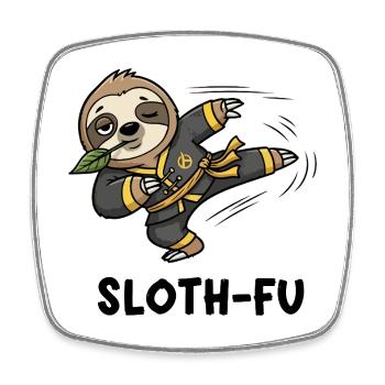 Kung-Fu Meister des Nickerchens - Viereckiger Kühlschrankmagnet - Weiß - Vorne