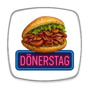 Kebab Day – Funny Kebab Pun Motif - Square fridge magnet - white - Front