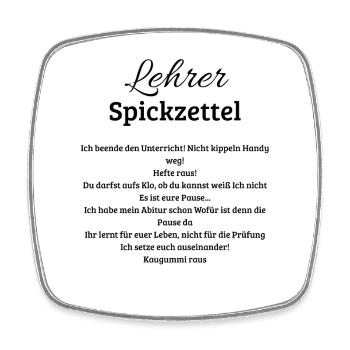 Lehrer Spickzettel, lustiges Geschenk für Lehrerin - Viereckiger Kühlschrankmagnet - Weiß - Vorne