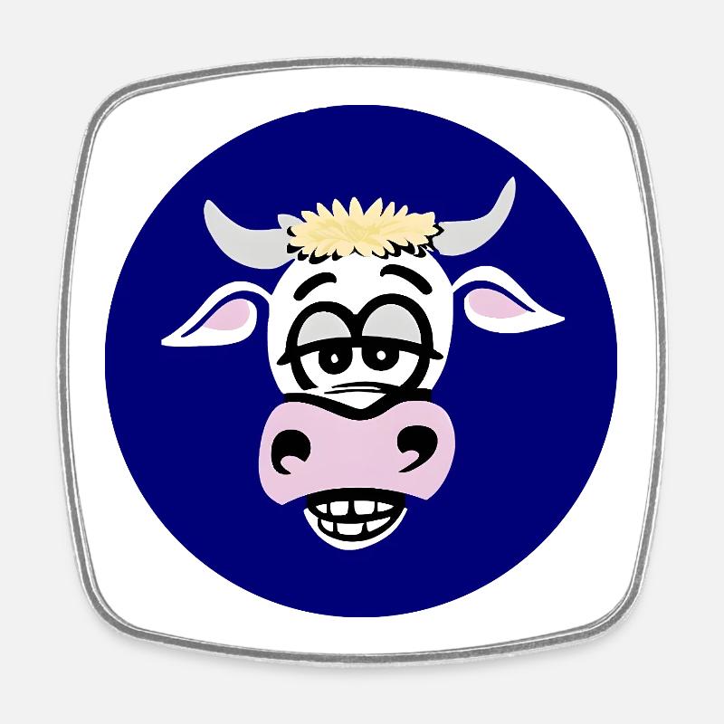 Logo Vache Vox Bovins - Magnet carré - blanc