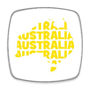 Australia  - Australien - Landkarte - Umriss - Viereckiger Kühlschrankmagnet - Weiß - Vorne