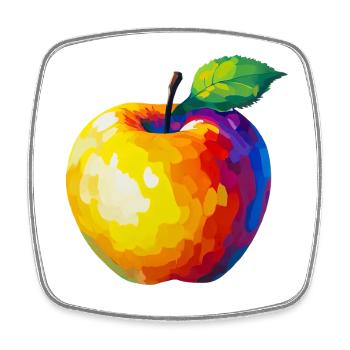 Colorful pixel apple - Square fridge magnet - white - Front