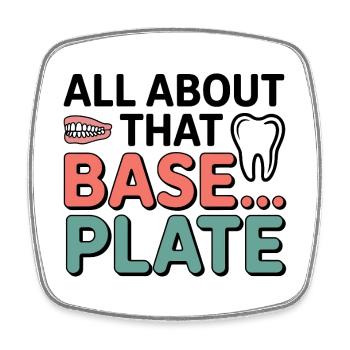 Dental Lab Technician Base Plate  - Square fridge magnet - white - Front
