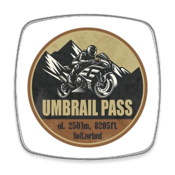 Umbrail Pass Schweiz Italien Motorradroute - Viereckiger Kühlschrankmagnet - Weiß - Vorne