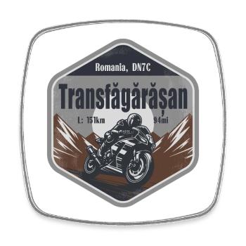 Transfagarasan Romania Alps Motorcycle Route - Square fridge magnet - white - Front