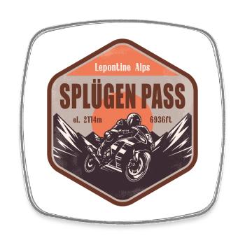 Splügenpass Schweiz Italien Alpen Motorrad Rou - Viereckiger Kühlschrankmagnet - Weiß - Vorne