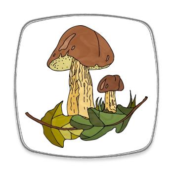 fungi - Square fridge magnet - white - Front