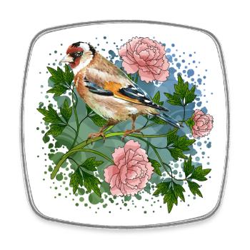 Bunter Vogel - Viereckiger Kühlschrankmagnet - Weiß - Vorne