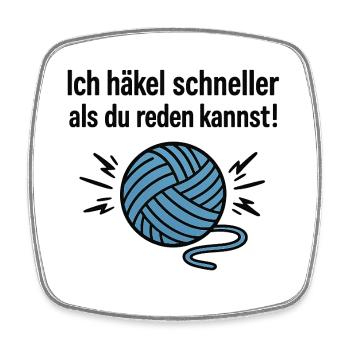 The Knitting Turbine - Square fridge magnet - white - Front