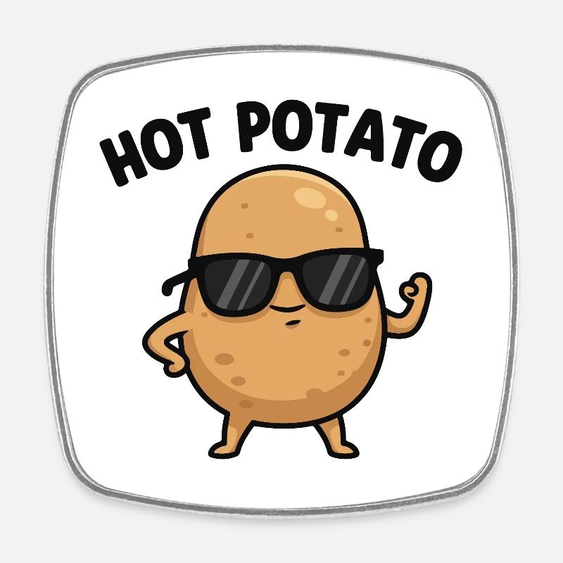 Spud with Attitude - Square fridge magnet - white