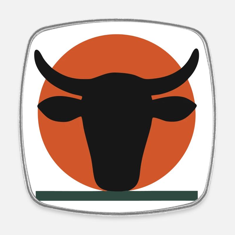 Astral Bull Head - Square fridge magnet - white