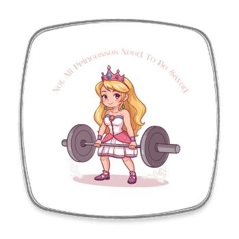 Strong Princess – Not All Need Saving - Viereckiger Kühlschrankmagnet - Weiß - Vorne