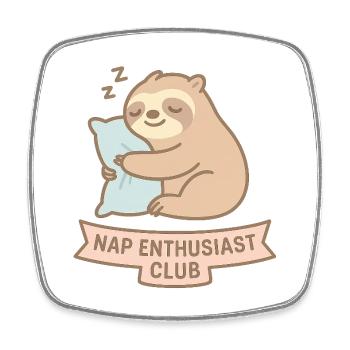 Sleeping raccoon illustration - Square fridge magnet - white - Front