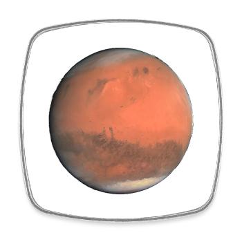 Mars - Magnet carré - blanc - Devant