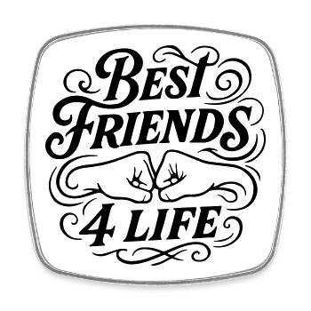 Best Friends Fist Punch - Square fridge magnet - white - Front
