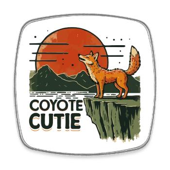 Coyote cutie - Square fridge magnet - white - Front