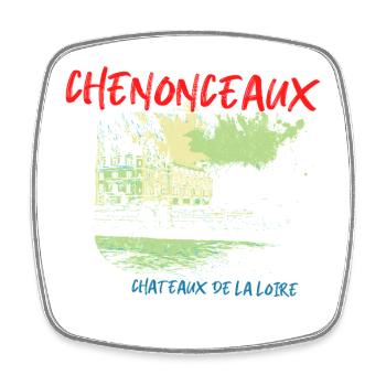 Castle of Chenonceaux and the Loire Illustration - Square fridge magnet - white - Front