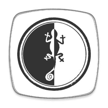 Schwarz-Weiß Chameleon Design - Viereckiger Kühlschrankmagnet - Weiß - Vorne