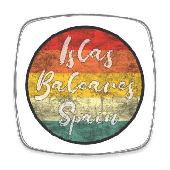 Balearic Islands Vintage Flag Design - Square fridge magnet - white - Front