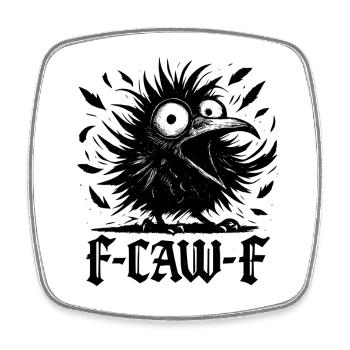 F Caw F Krähe Rabe Halloween - Viereckiger Kühlschrankmagnet - Weiß - Vorne