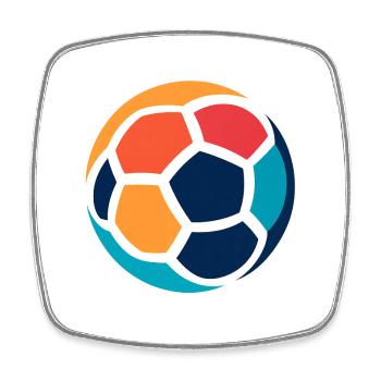 Futuristic geometric football print - Square fridge magnet - white - Front
