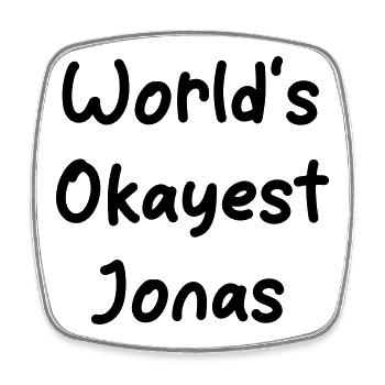 World-s_okayest_Jonas - Viereckiger Kühlschrankmagnet - Weiß - Vorne