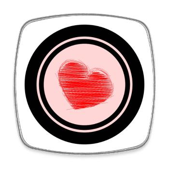 HEART. HEARTS. VALENTINE'S DAY. LOVE. LOVE. COUPLE. - Square fridge magnet - white - Front