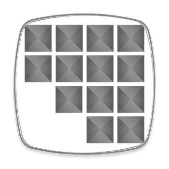 Minimalistisches geometrisches quadratisches Nietenmuster - Viereckiger Kühlschrankmagnet - Weiß - Vorne
