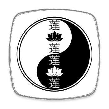 Yin yang lotus flower - Square fridge magnet - white - Front