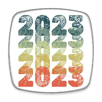 2023 - Viereckiger Kühlschrankmagnet - Weiß - Vorne
