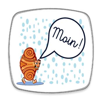 MOIN FRANZBRÖTCHEN REGENWETTER HAMBURG - Viereckiger Kühlschrankmagnet - Weiß - Vorne