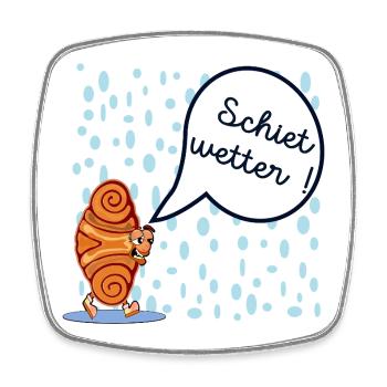 SCHIETWETTER HAMBURG - Viereckiger Kühlschrankmagnet - Weiß - Vorne