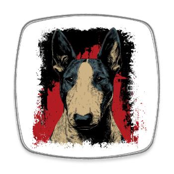 Bull Terrier - Magnet carré - blanc - Devant