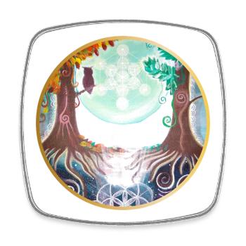 Illustration de connexion avec la nature mystique - Magnet carré - blanc - Devant