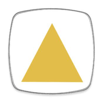 Geometric triangle motif in gold - Square fridge magnet - white - Front