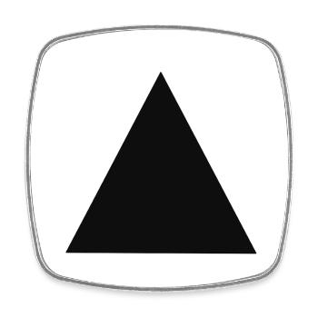 Motif triangulaire abstrait en noir - Magnet carré - blanc - Devant
