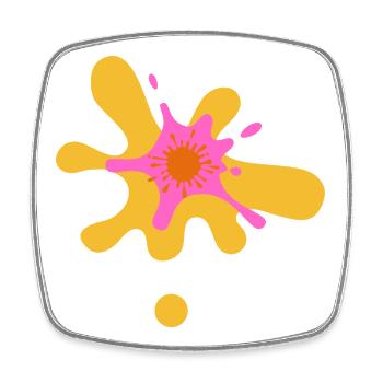 Artful color explosion design - Square fridge magnet - white - Front