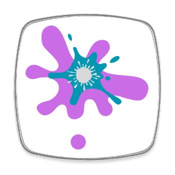 Abstract Paint Splash Print - Square fridge magnet - white - Front