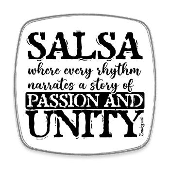 Kubanisches Salsa Rhythmus und Leidenschaft T-Shirt - Viereckiger Kühlschrankmagnet - Weiß - Vorne