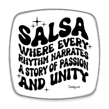 Cuban Salsa Dance Lovers T-Shirt - Square fridge magnet - white - Front