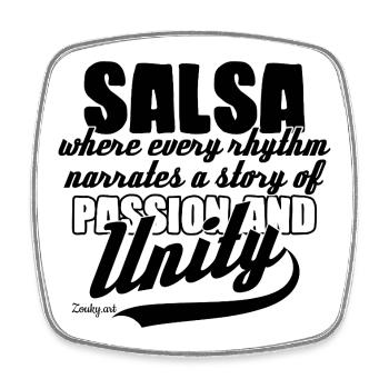 Salsa Tanz Kuba Latein Party Shirt - Viereckiger Kühlschrankmagnet - Weiß - Vorne