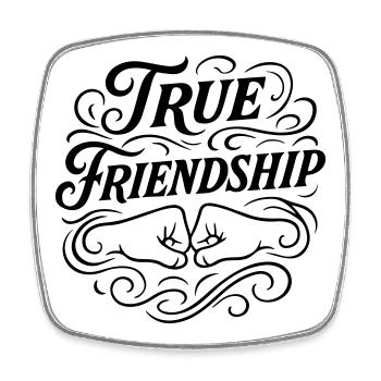 Friendship Saying Friends - Square fridge magnet - white - Front